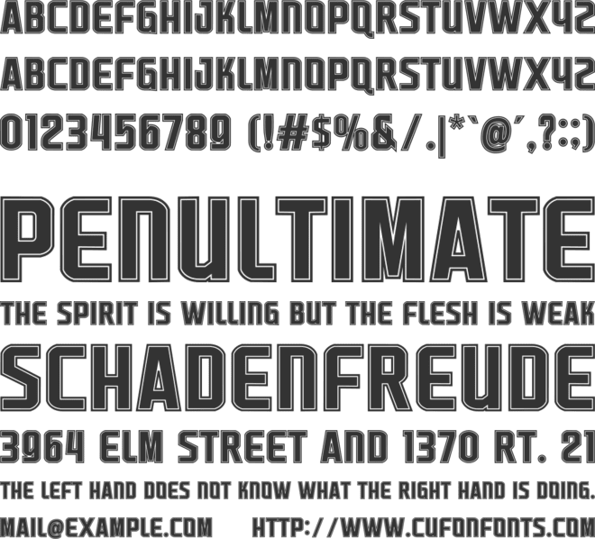 Trequartista font preview