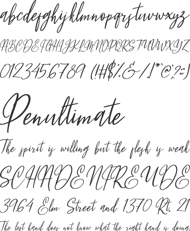 Fleur Bleue font preview