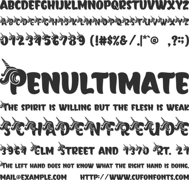 Magic Unicorn font preview
