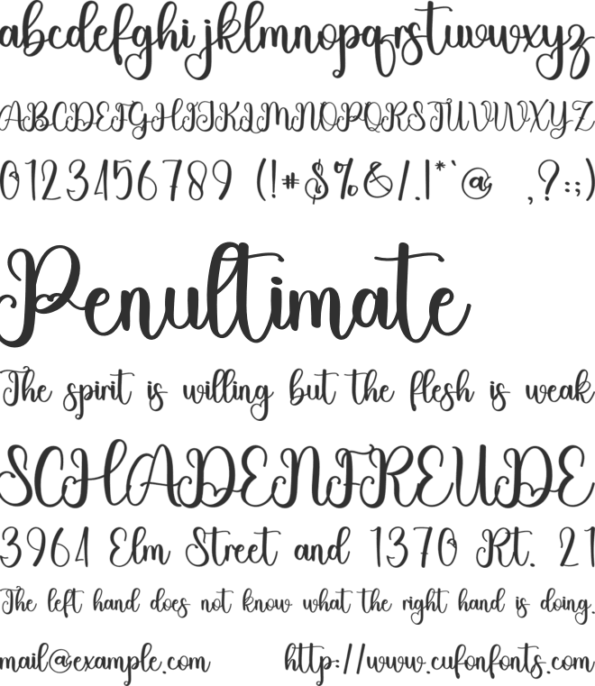 Peanut font preview