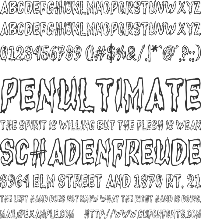 Kesambet font preview