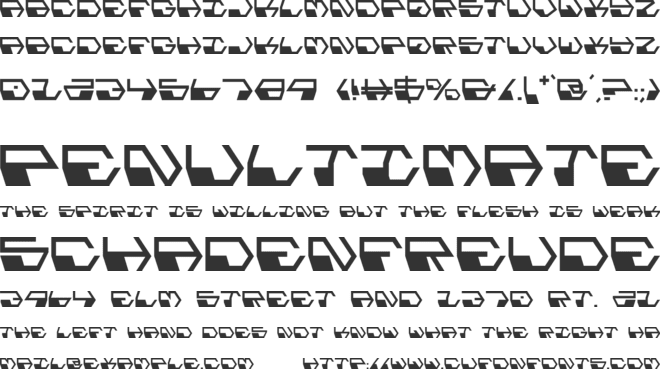 Deranian font preview