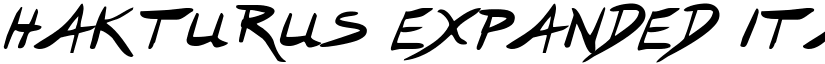 Hakturus Expanded Italic Expanded Italic font