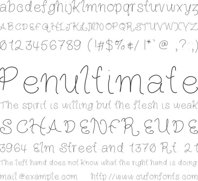 LouisesHand font preview