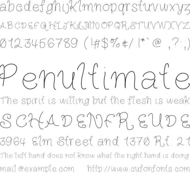 LouisesHand font preview