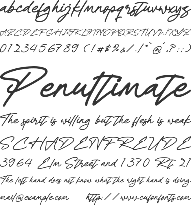 Frankliny font preview