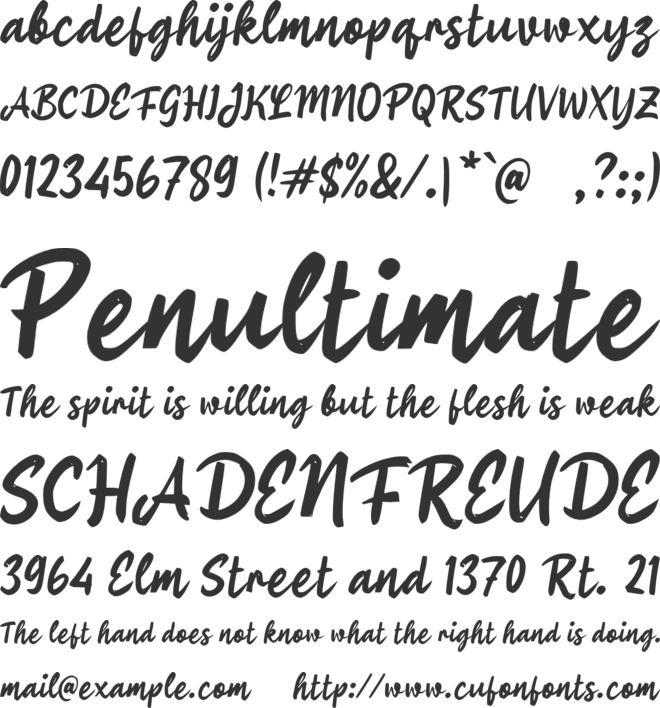 h Haminda Script font preview
