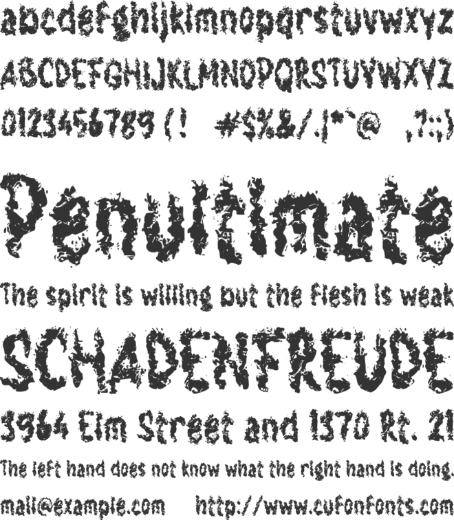 h Hangus font preview