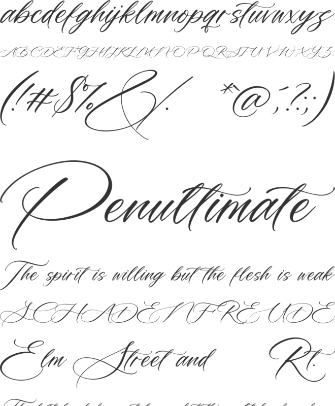 Alessandra font preview