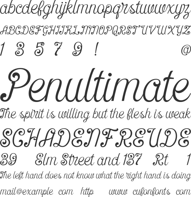 Malonice font preview