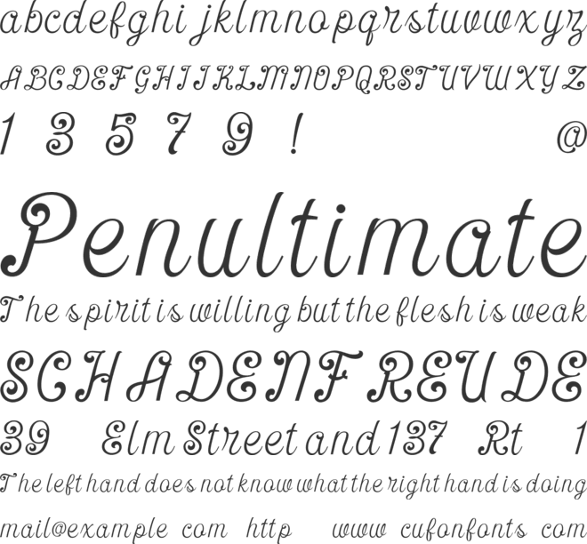 Malonice font preview