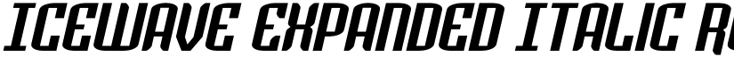 Icewave Expanded Italic Regular font