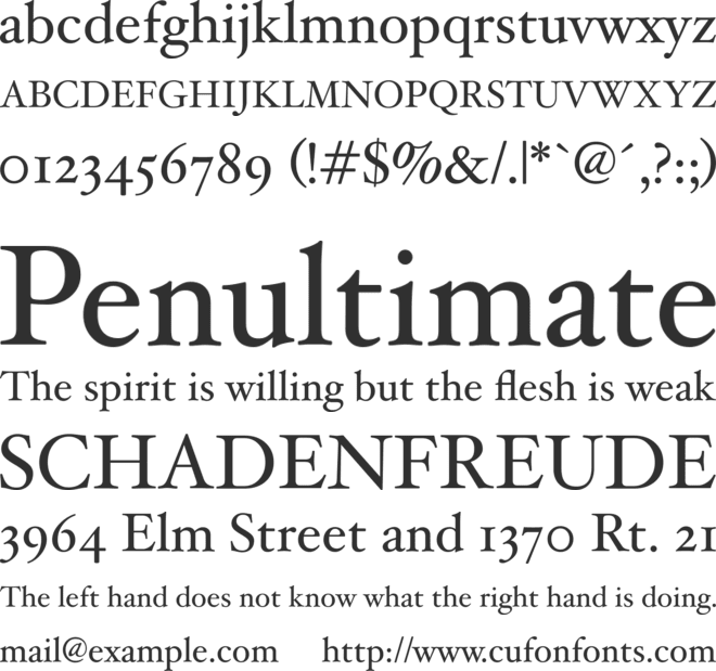Hoefler Text font preview