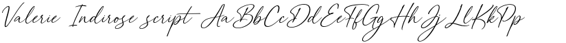 Valerie Indirose script font
