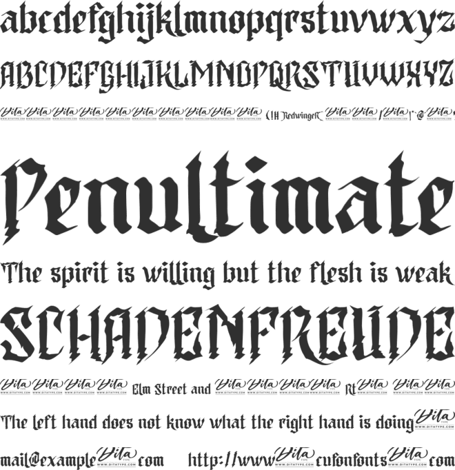 Redwinger Personal Use font preview