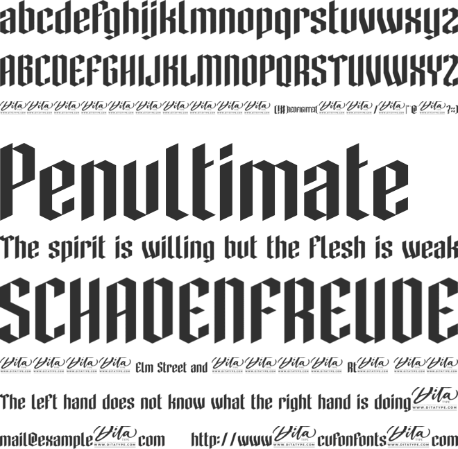 Redfighter font preview
