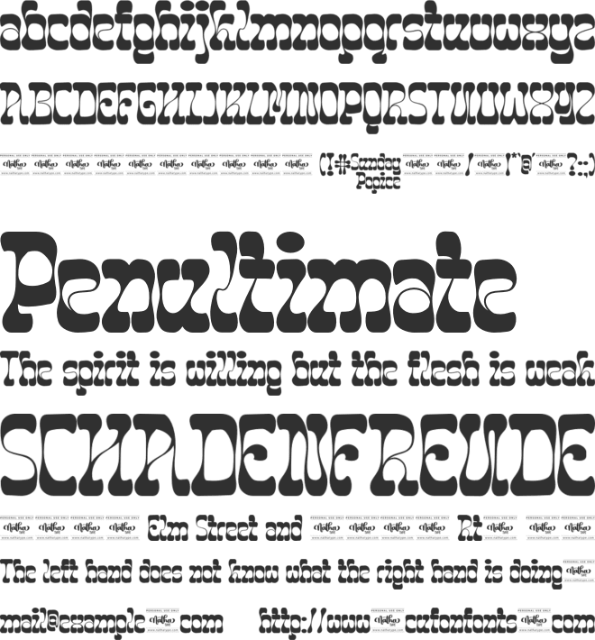 Sunday Popice Solid Personal Use font preview