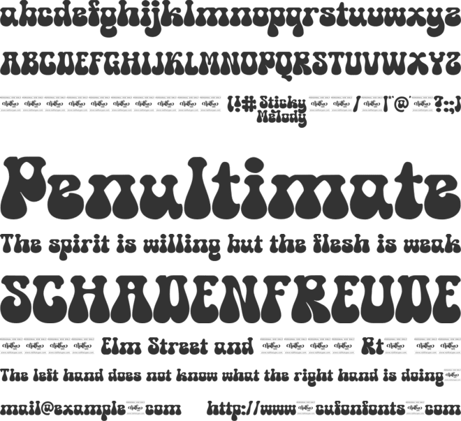 Sticky Melody Personal Use font preview