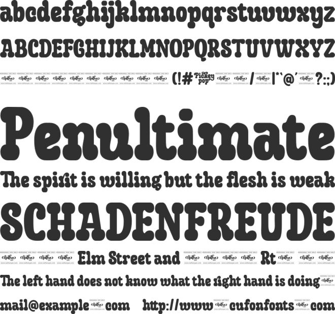 Pickey Pop Personal Use font preview