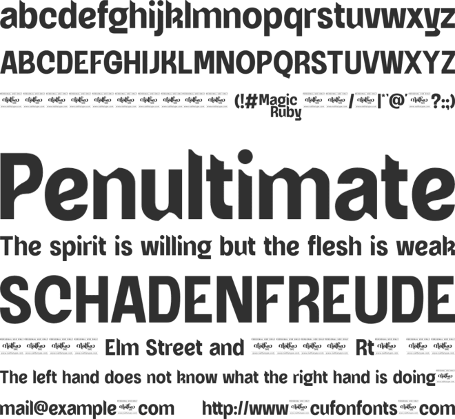 Magic Ruby Personal Use font preview