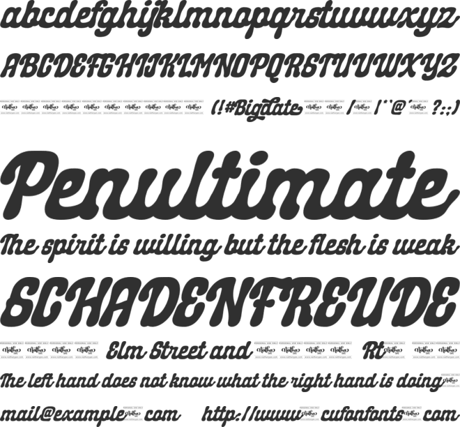 Bigdate Personal Use font preview