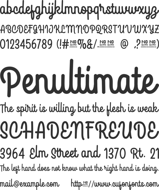 Belicia font preview