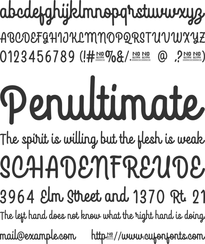 Belicia font preview