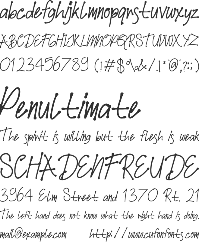 Sleep Overtime font preview