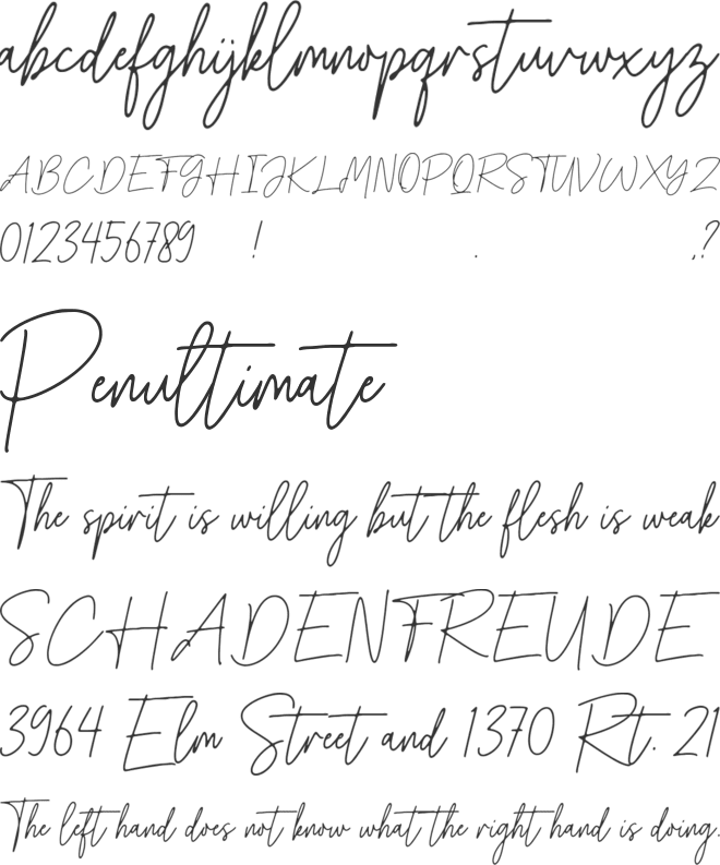 Melistany font preview