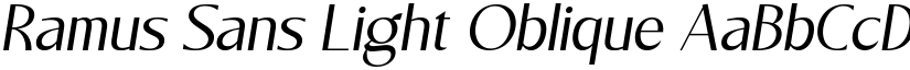 Ramus Sans Light Oblique font