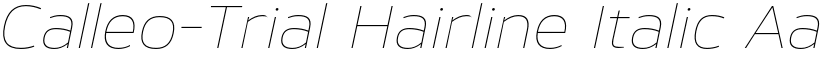 Calleo-Trial Hairline Italic font