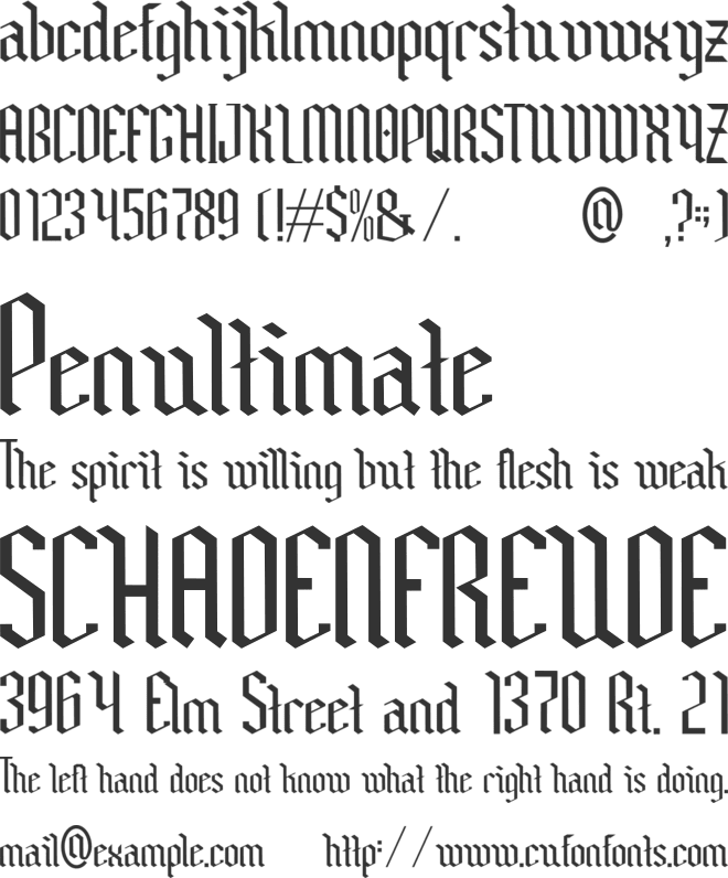 Blacksetter font preview