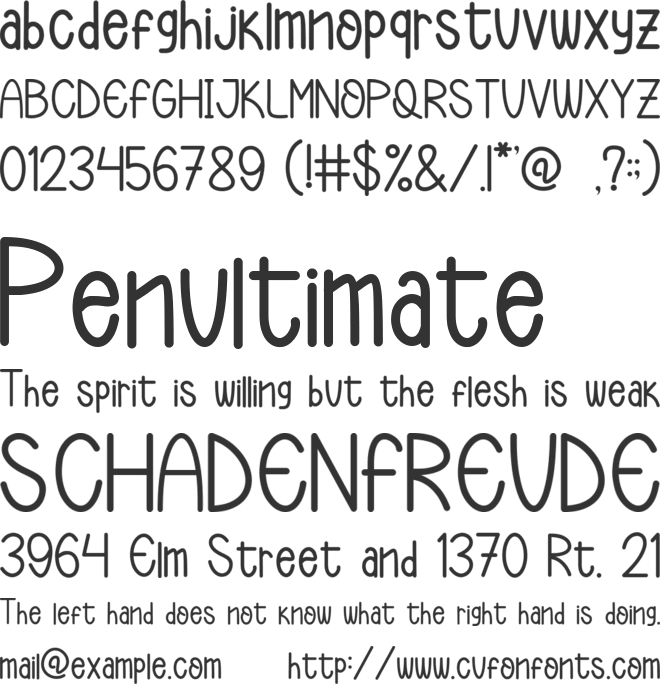 Childhood Friends font preview