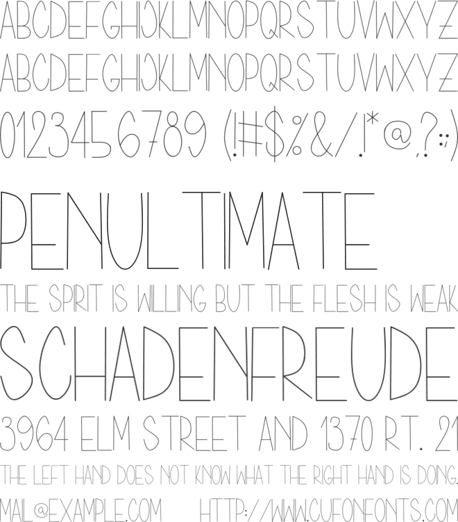 lonely font font preview