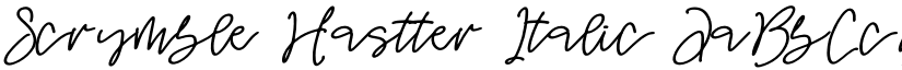 Scrymble Hastter Italic font