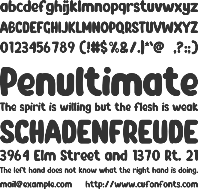 Squishy Blue font preview