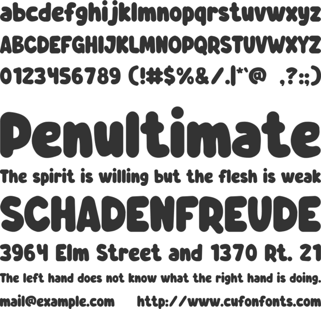 Bubbly-Soda font preview