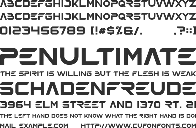 Begex font preview