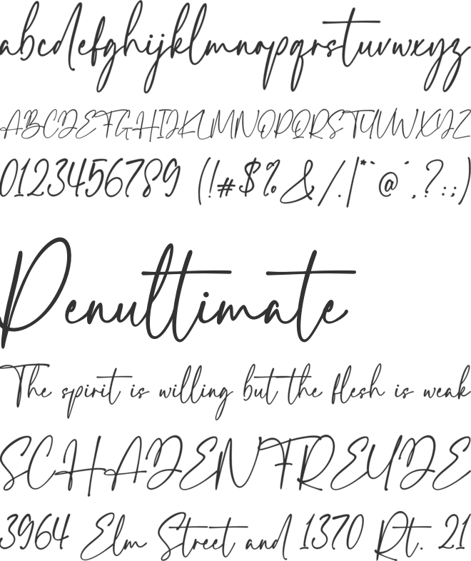 Santino font preview