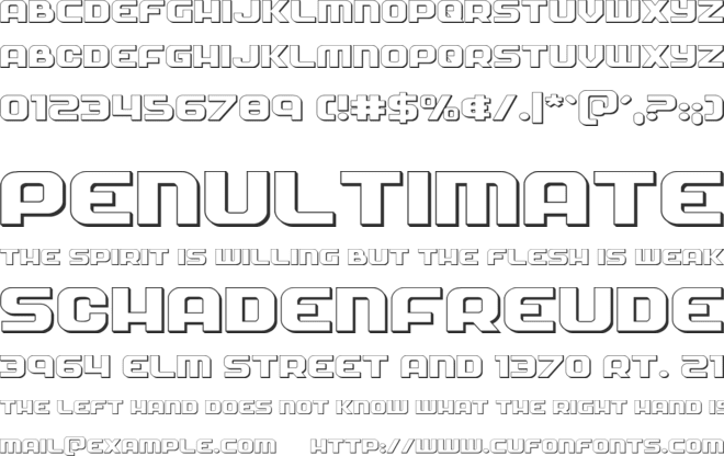 Soldier 3D Expanded font preview