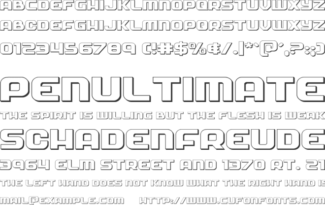 Soldier 3D Expanded font preview