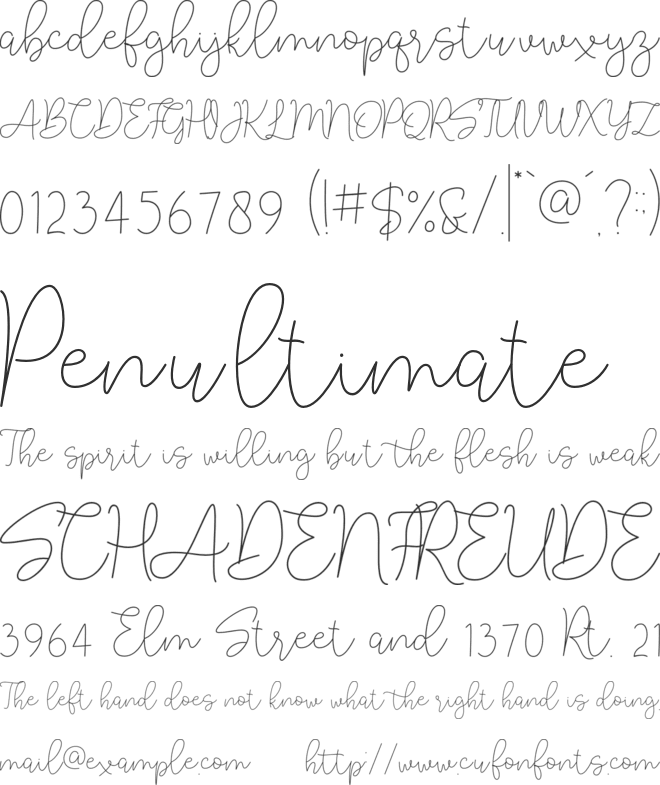 Lucylane font preview