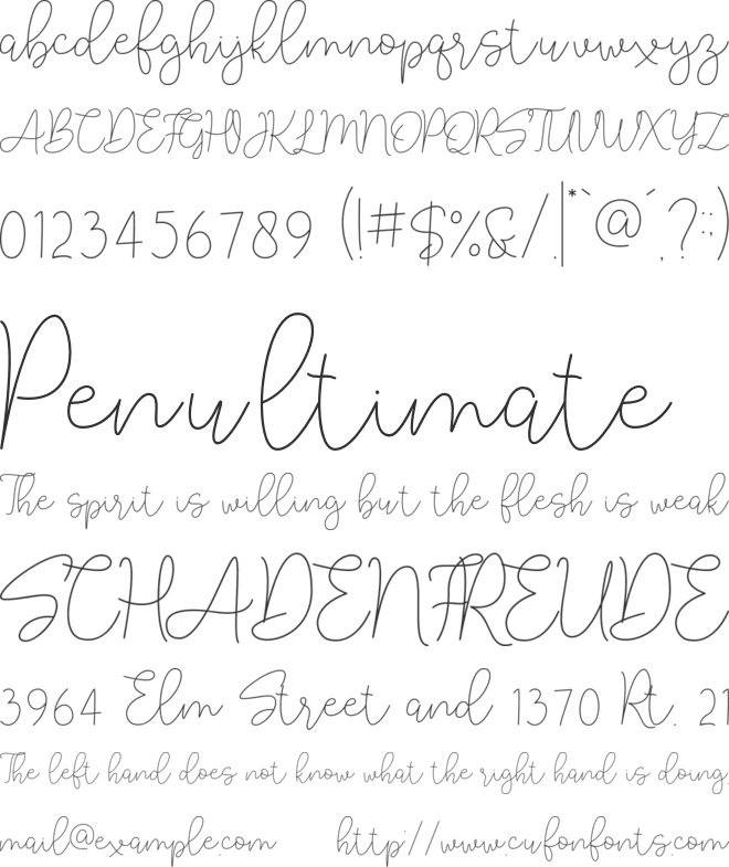 Lucylane font preview