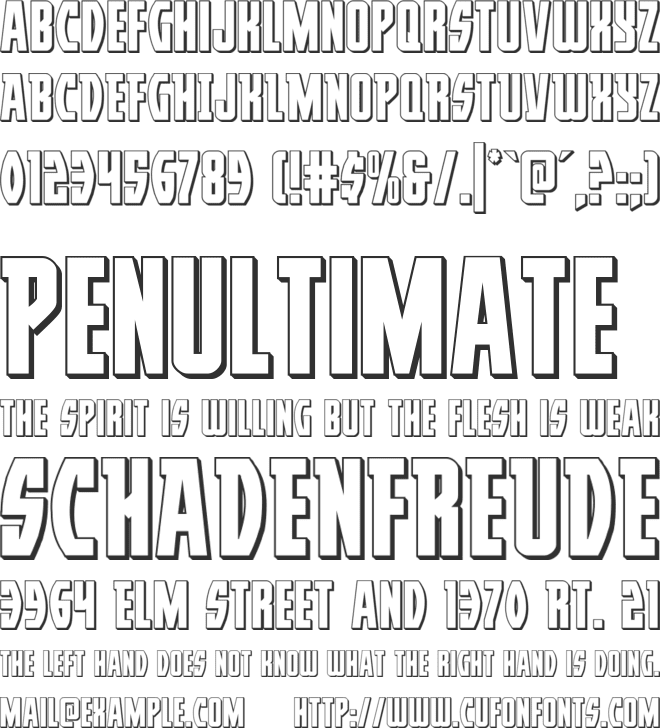 Prowler 3D font preview