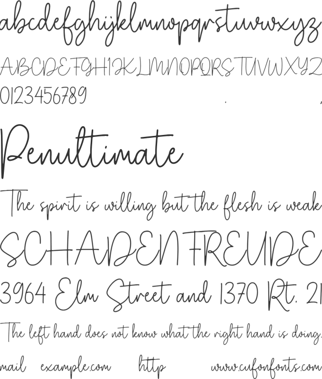 Gistany font preview