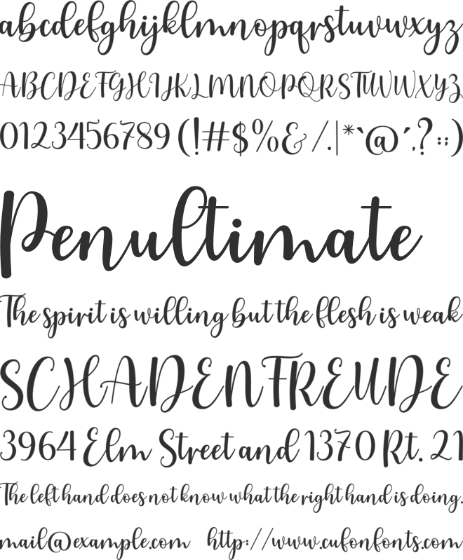 Naughty font preview