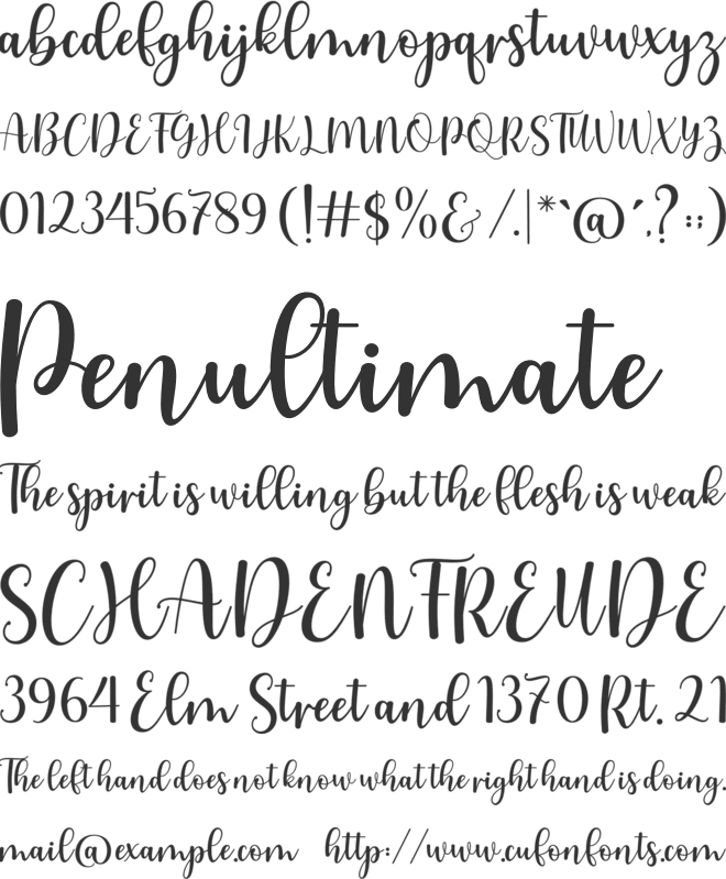 Naughty font preview