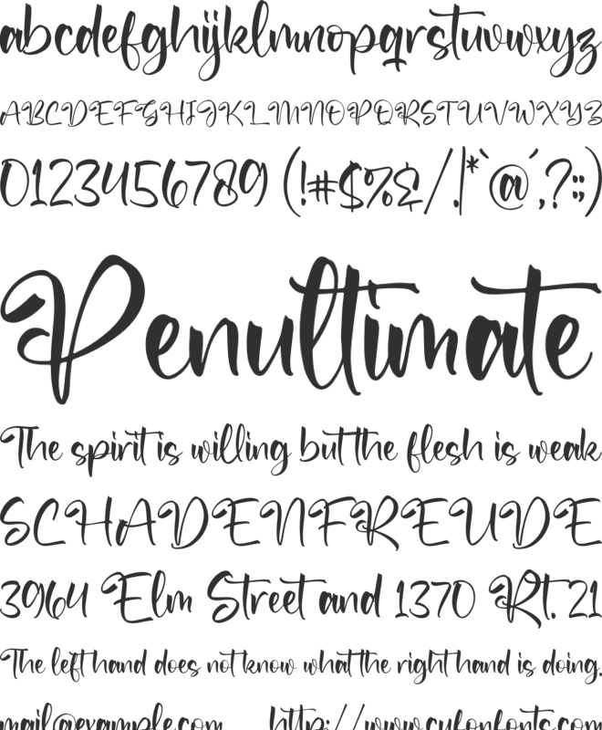The Spirit font preview
