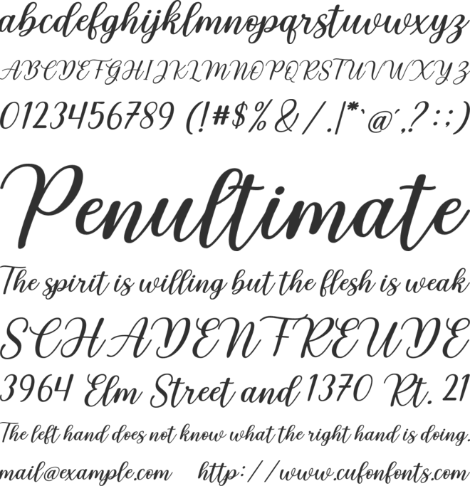 milea lover font preview