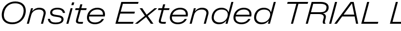 Onsite Extended TRIAL Light Italic font